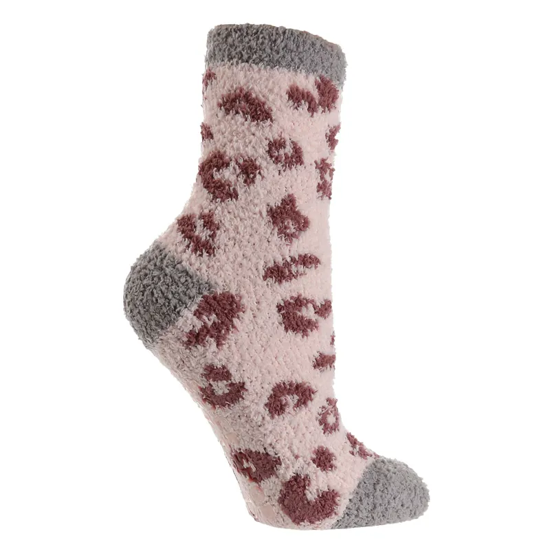 Sockshop Wild Feet Cosy Adults Socks - Pink Leopard-1