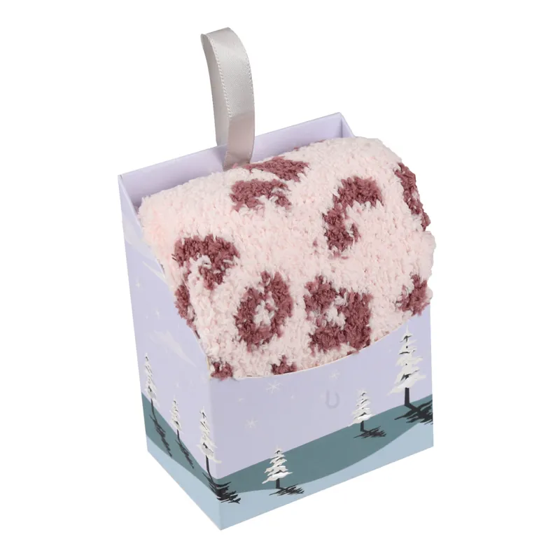 Sockshop Wild Feet Cosy Adults Socks - Pink Leopard