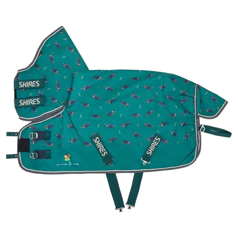 Winnie and Me 200g Combo Neck Pony Turnout Rug - Green Print