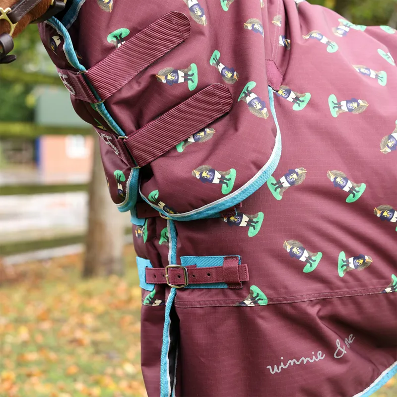 Winnie and Me 200g Combo Neck Pony Turnout Rug - Maroon-2