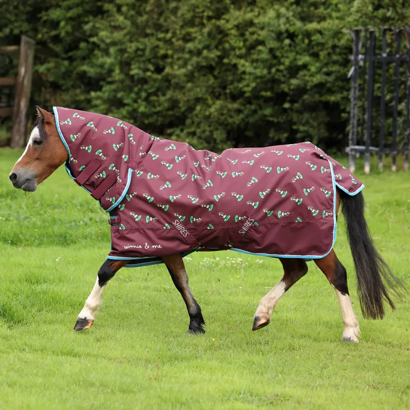 Winnie and Me 200g Combo Neck Pony Turnout Rug - Maroon-6