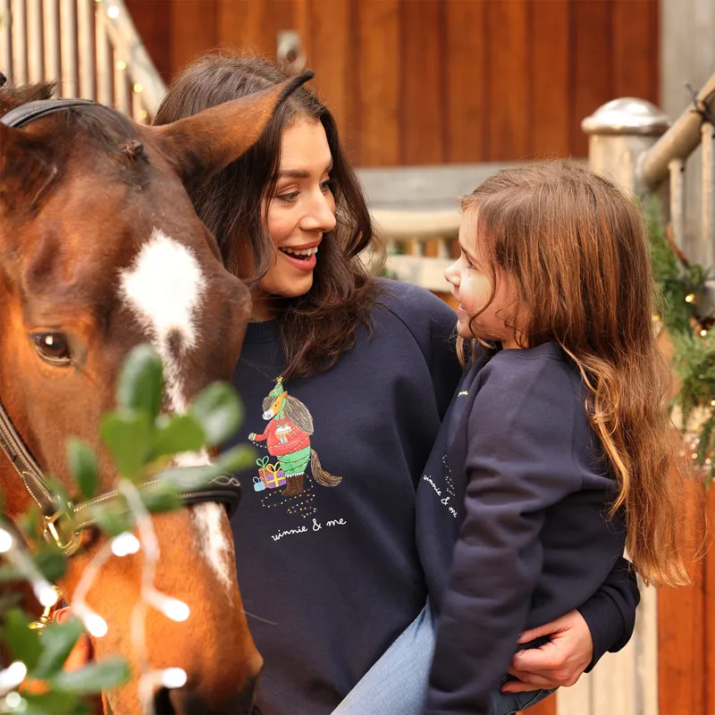 Winnie and Me Festive Adults Unisex Sweatshirt - Navy-3