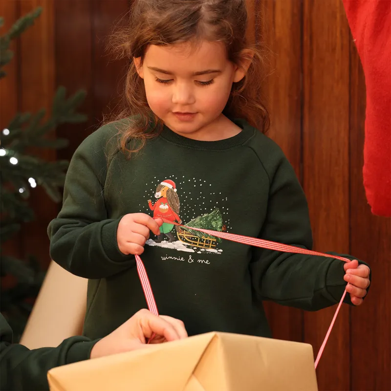 Winnie and Me Festive Junior Sweatshirt - Green-2