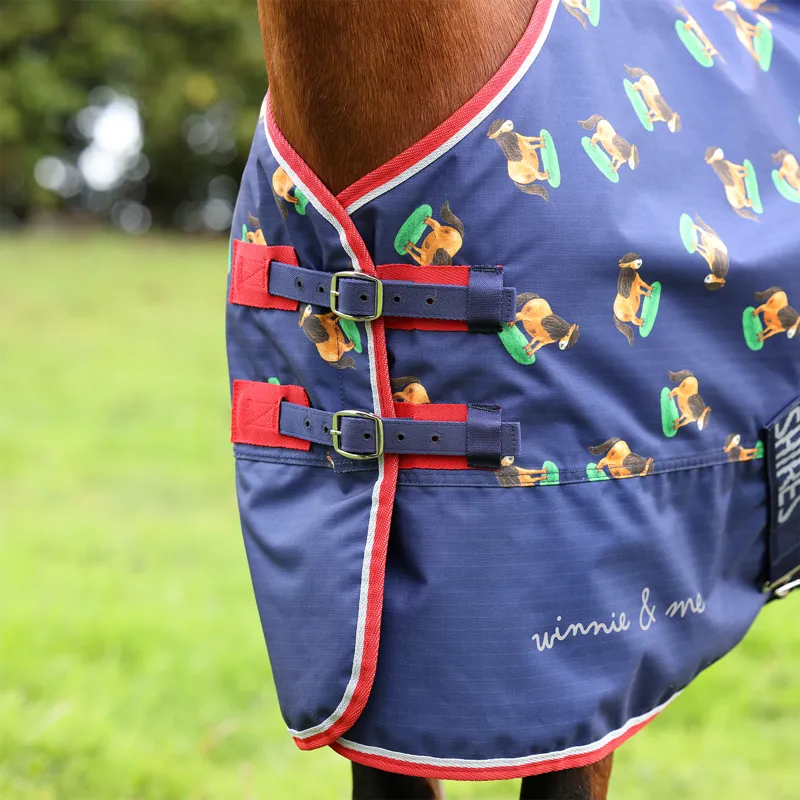Winnie and Me Lite 0g Pony Turnout Rug - Navy-2