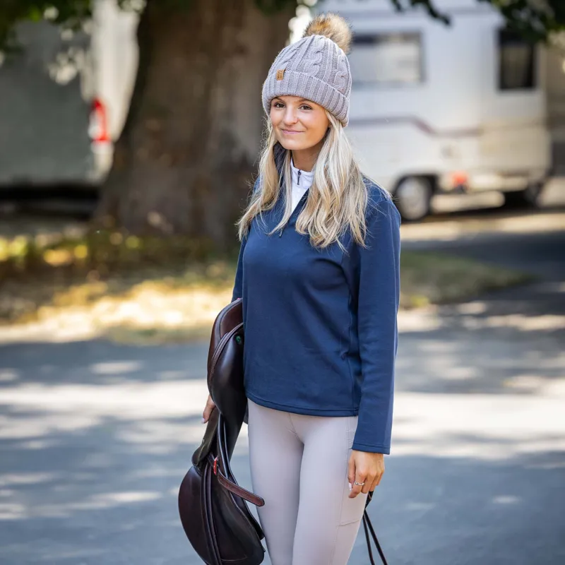 Woof Wear Womens 1/4 Zip Fleece - Navy-1