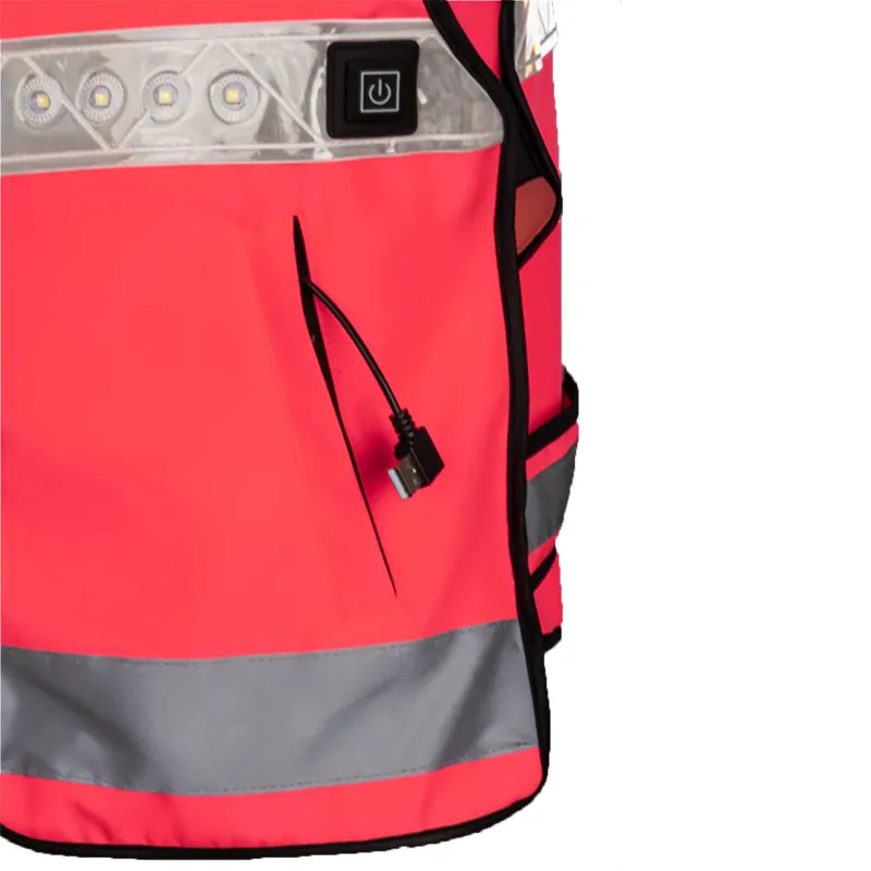 Woof Wear Junior LED HiViz Riding Vest - Pink-5
