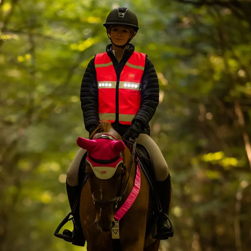 Woof Wear Junior LED HiViz Riding Vest - Pink-3