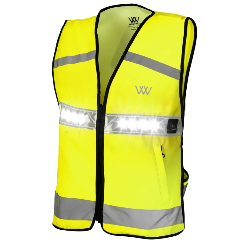 Woof Wear Adults LED HiViz Riding Vest - Yellow -4