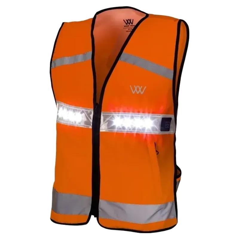 Woof Wear Adults LED HiViz Riding Vest - Orange-3