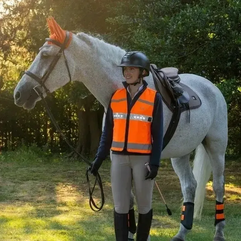 Woof Wear Adults LED HiViz Riding Vest - Orange-2
