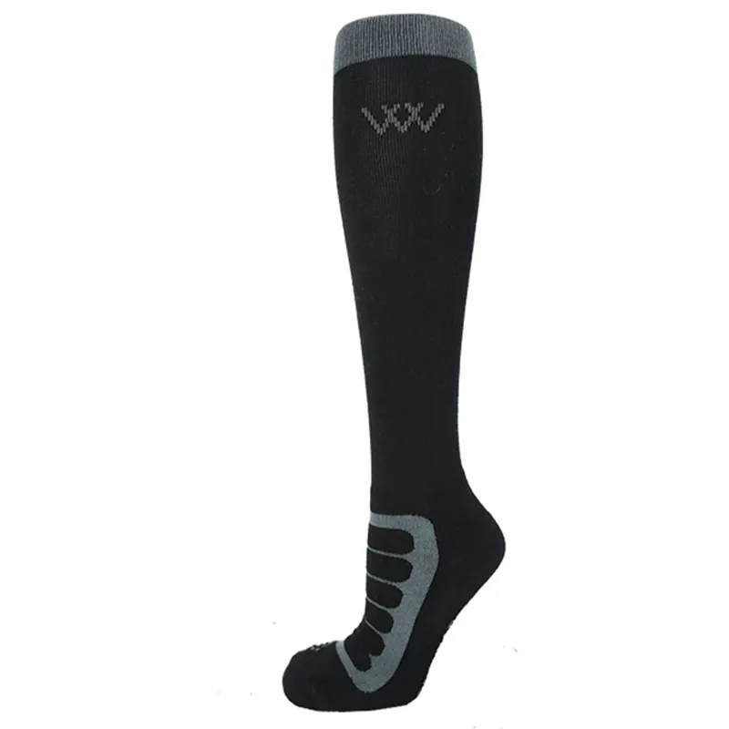 Woof Wear Bamboo Tech Tall Riding Socks - Black/Grey