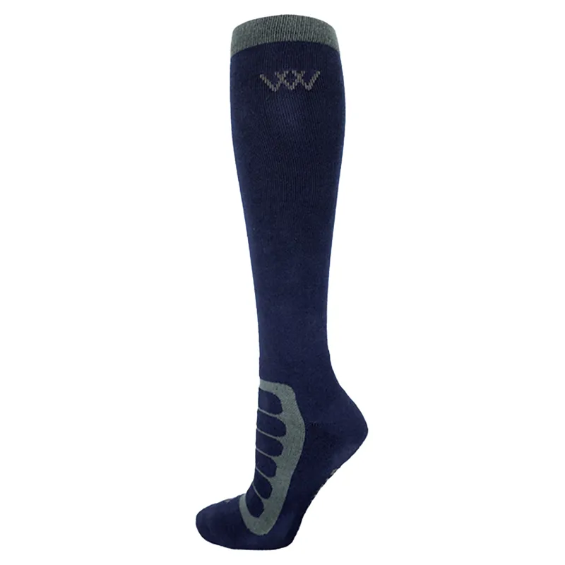 Woof Wear Bamboo Tech Tall Riding Socks - Navy/Grey