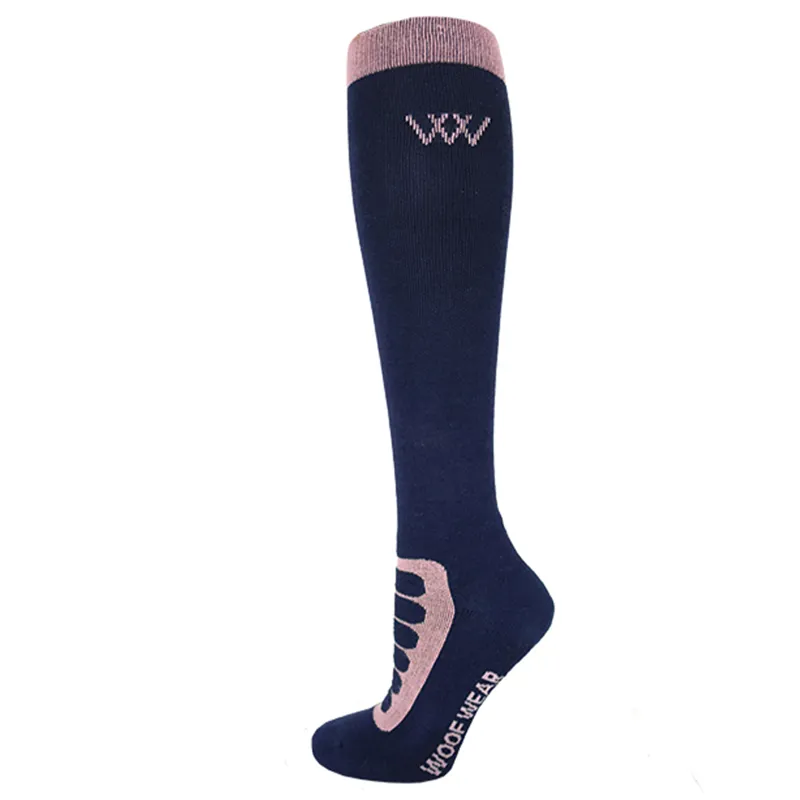 Woof Wear Bamboo Tech Tall Riding Socks - Navy/Rose