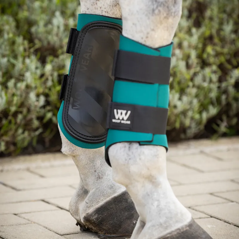Woof Wear Club Brushing Boots - British Racing Green/Black-1