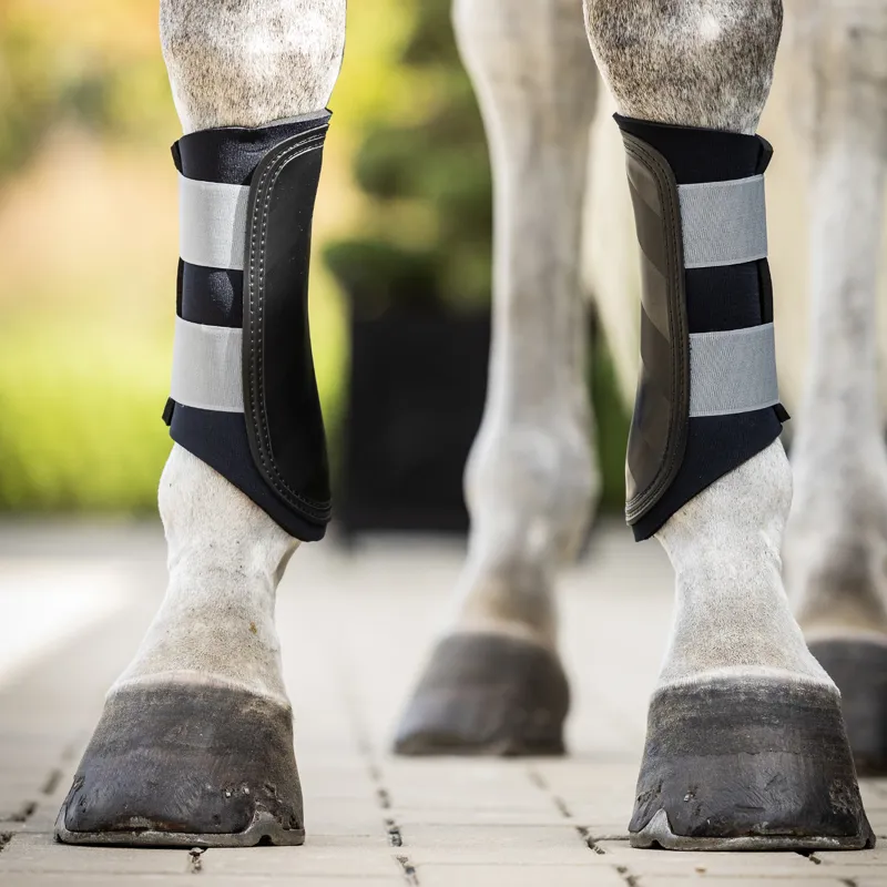 Woof Wear Club Brushing Boots - Black/Brushed Steel-2