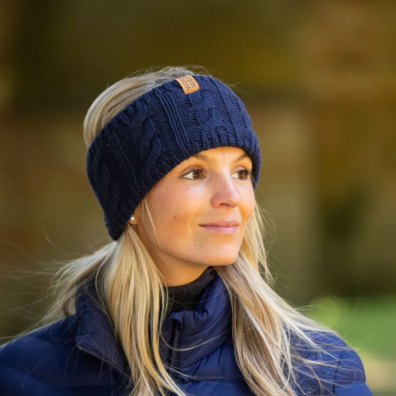 Woof Wear Womens Cable Knit Headband - Navy