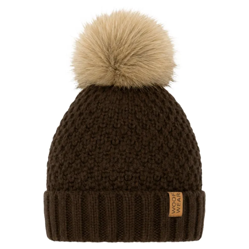 Woof Wear Womens Chunky Knit Beanie - Chocolate-1