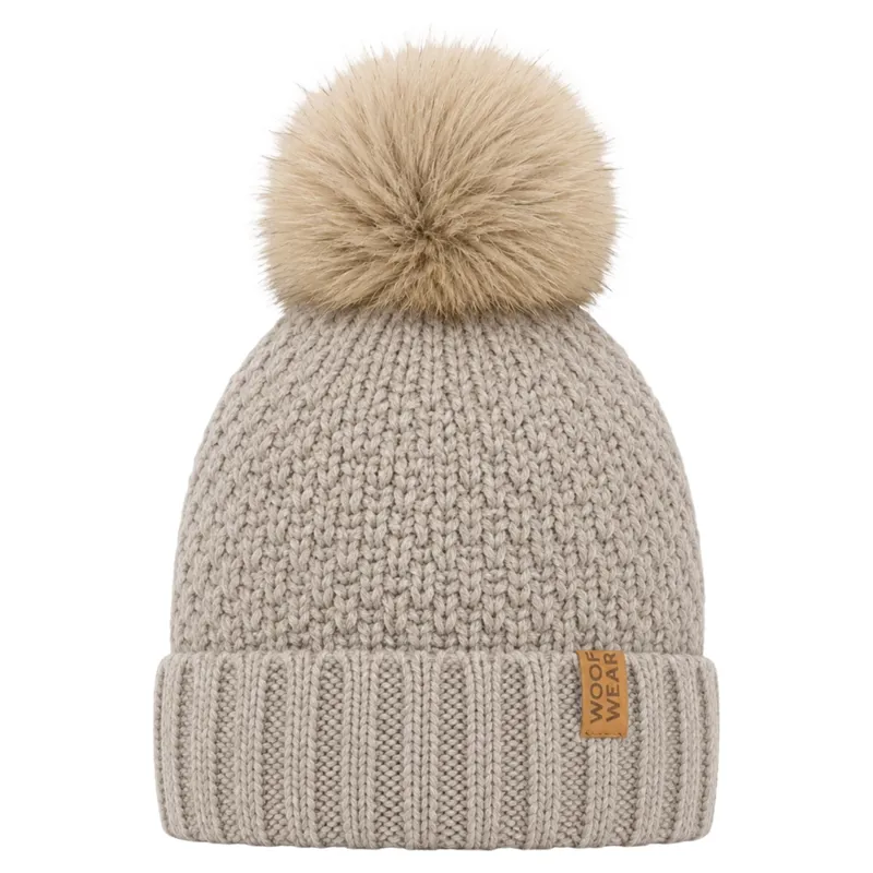 Woof Wear Womens Chunky Knit Beanie - Stone-1