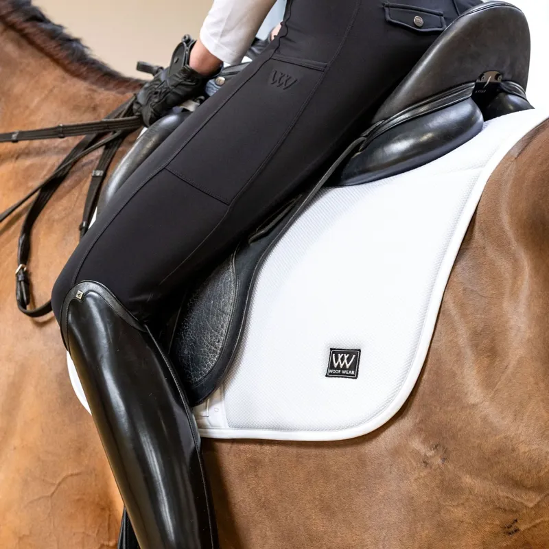 Woof Wear Elite Comfort Mesh Dressage Saddlecloth - White-3