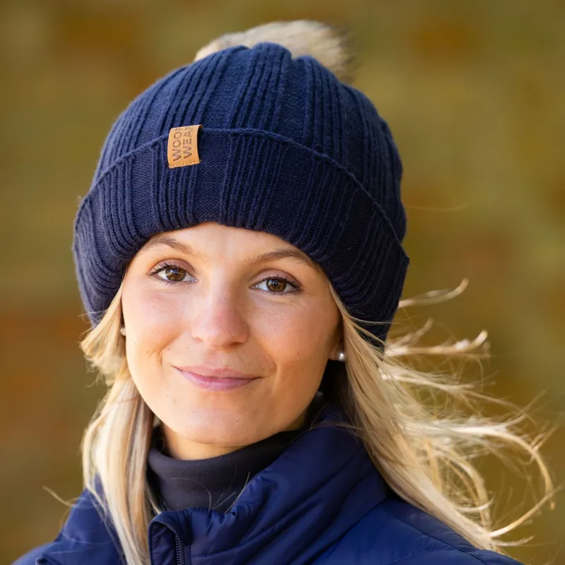 Woof Wear Furrow Womens Waterproof Beanie - Navy-2