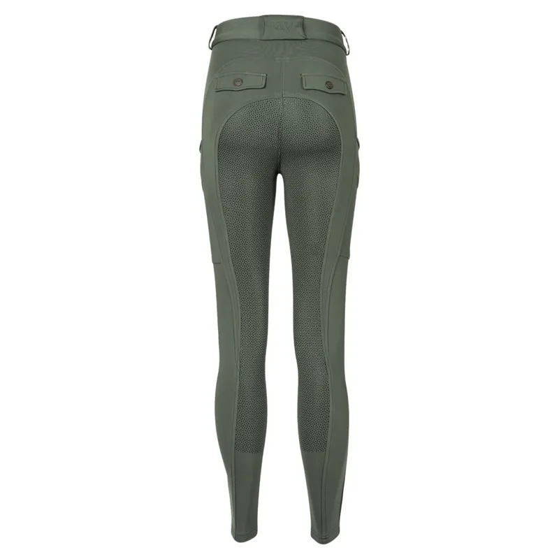 Woof Wear Hybrid II Full Grip Womens Riding Tights - Sage-1