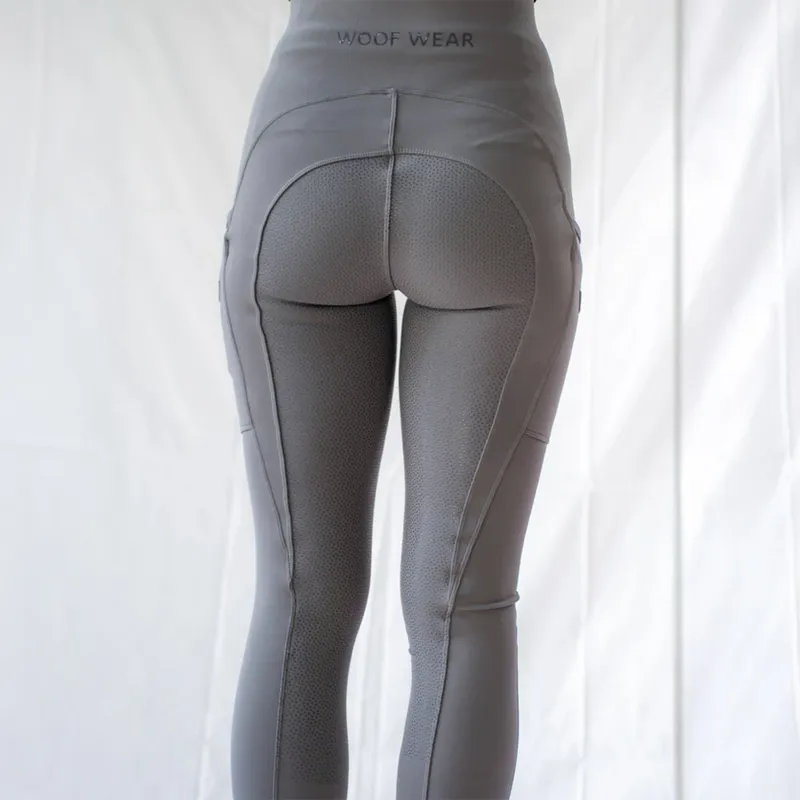 Woof Wear Original Full Grip Ladies Riding Tights - Slate-1