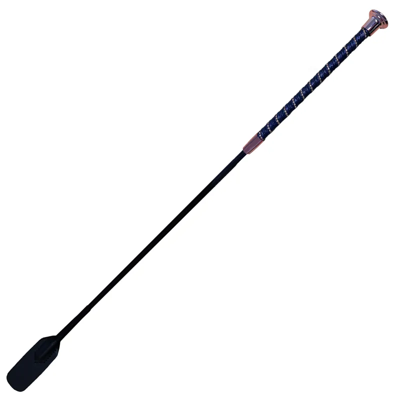 Woof Wear Twisted Riding Whip - Navy/Rose Gold