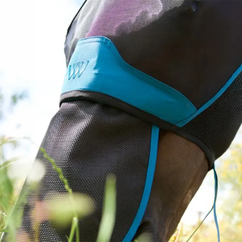 Woof Wear UV Fly Mask Nose Protector - Black/Turquoise-3