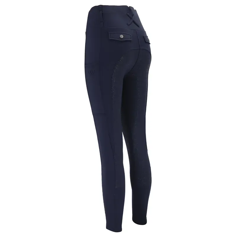 Woof Wear Vision Full Grip Womens Riding Tights - Navy-3