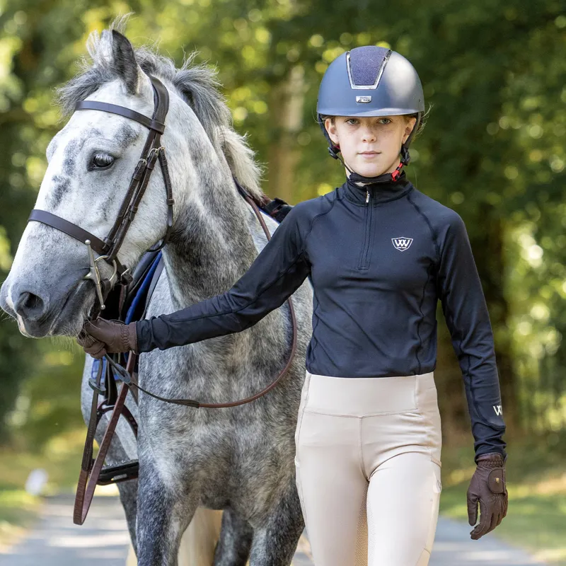 Woof Wear Young Rider Tech Shirt Base Layer - Black-1