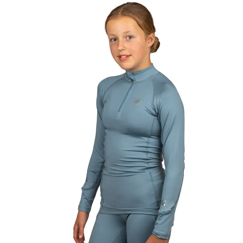 Woof Wear Young Rider Tech Shirt Base Layer - Mineral Blue