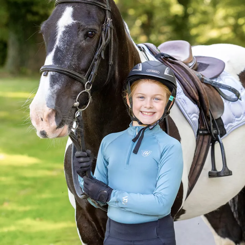 Woof Wear Young Rider Tech Shirt Base Layer - Mineral Blue-1