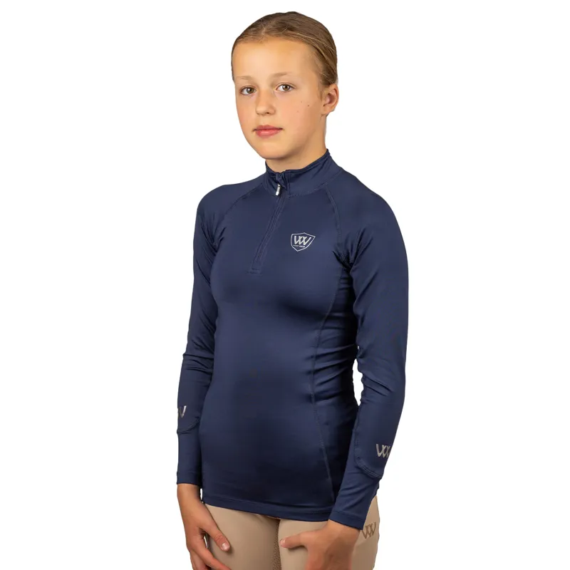 Woof Wear Young Rider Tech Shirt Base Layer - Navy