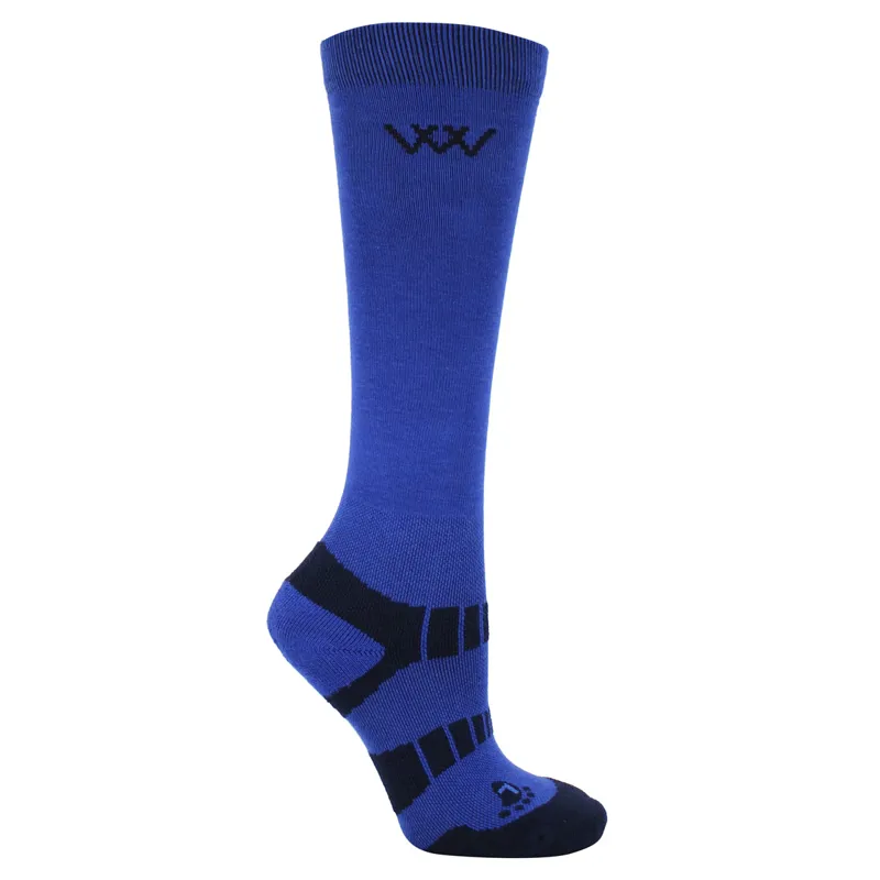 Woof Wear Young Rider Pro Junior Riding Socks 2 Pack - Electric Blue