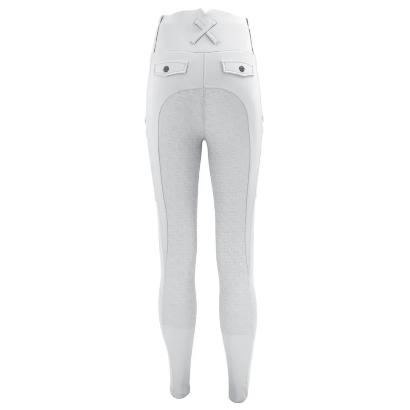 Woof Wear Competition Full Grip Ladies Riding Tights - White-1