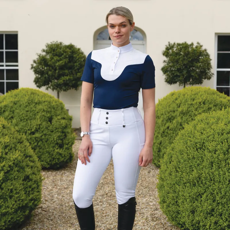 Woof Wear Competition Full Grip Ladies Riding Tights - White-2