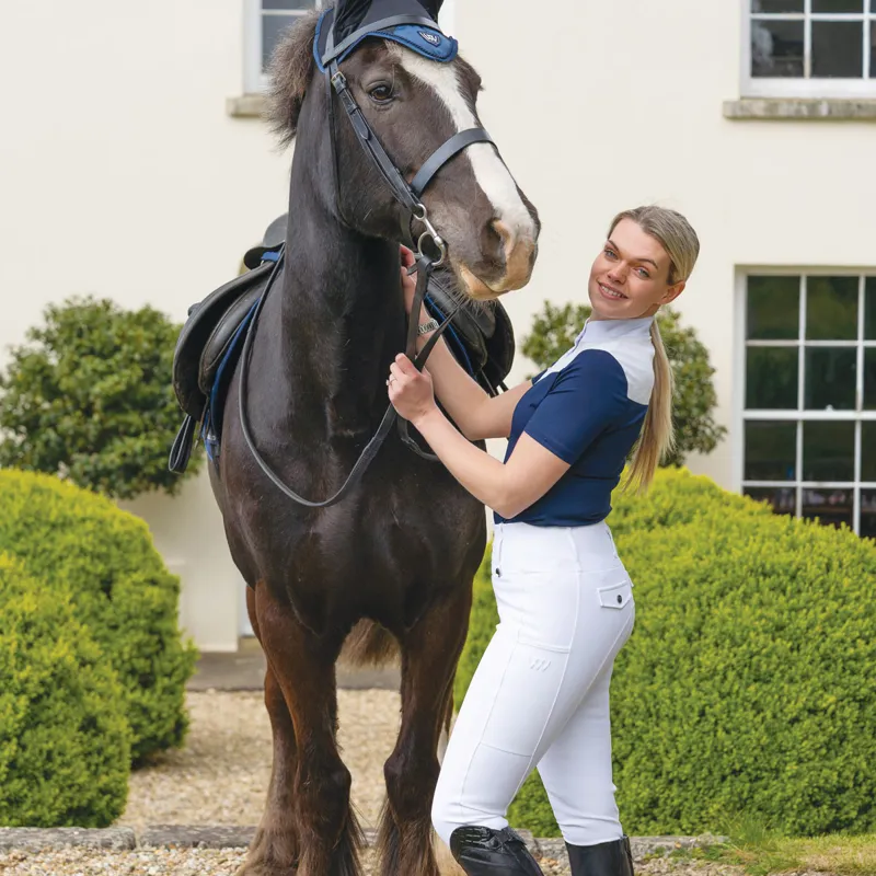 Woof Wear Competition Full Grip Ladies Riding Tights - White-3