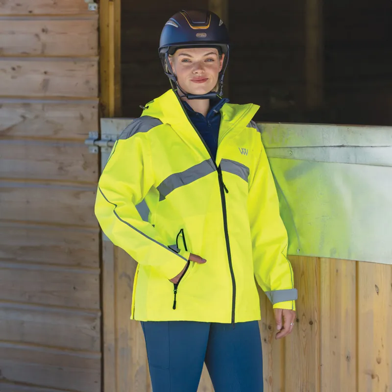 Woof Wear All Season Waterproof Unisex Riding Jacket Hi Viz Yellow