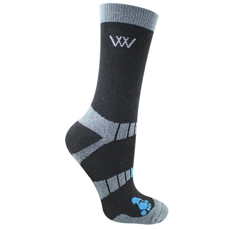 Woof Wear Waffle Knit Bamboo Short Riding Socks 2 Pack - Black