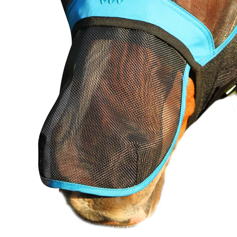 Woof Wear UV Fly Mask Nose Protector - Black/Turquoise-1