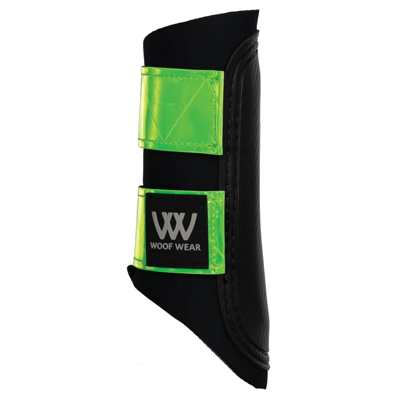 Woof Wear Reflective Club Brushing Boots - Black/Lime