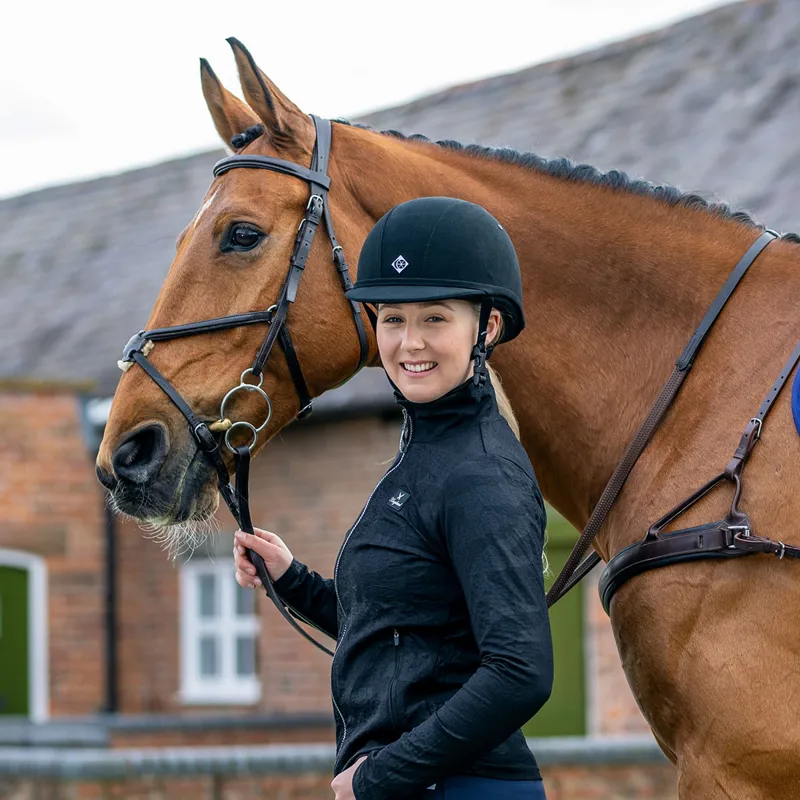 Charles Owen YR8 Junior Riding Hat - Navy/Navy-1