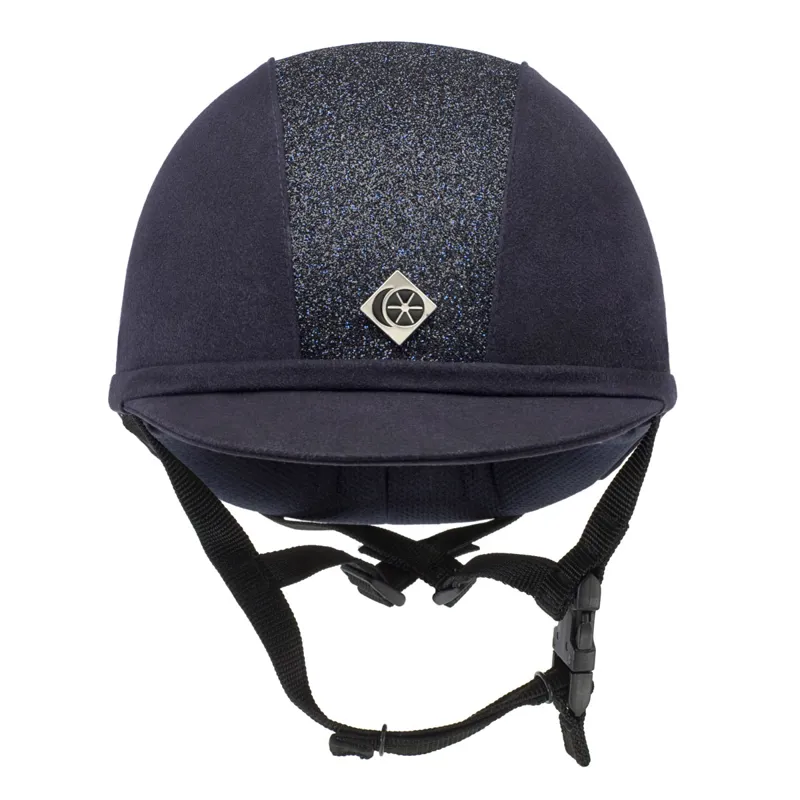 Charles Owen YR8 Sparkly Riding Hat - Navy/Navy-1