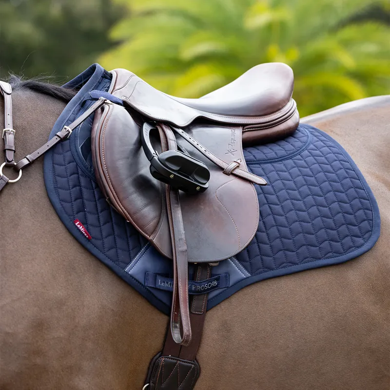 LeMieux ProSorb Plain 2-Pocket Close Contact Square - Navy-1