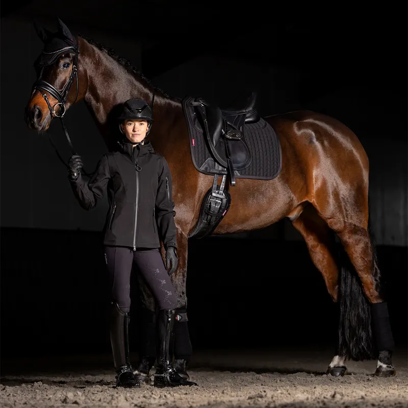 LeMieux ProSorb Plain 2-Pocket Dressage Square - Black-2