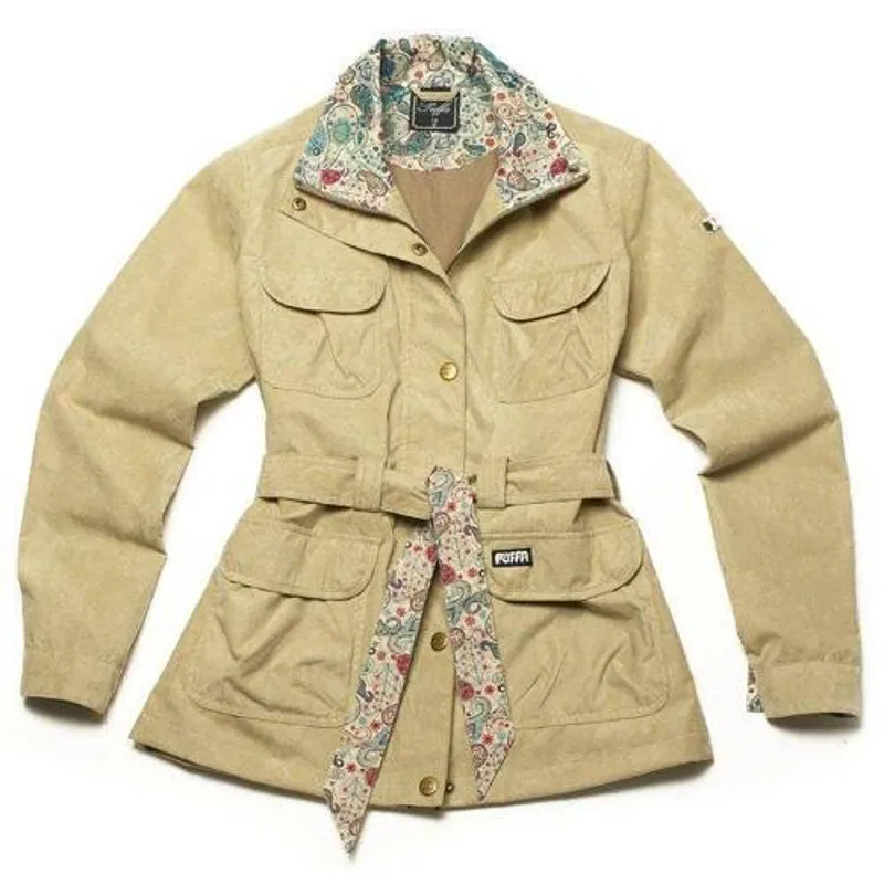 Puffa Regent Ladies Liberty Print Moleskin Jacket - Sesame