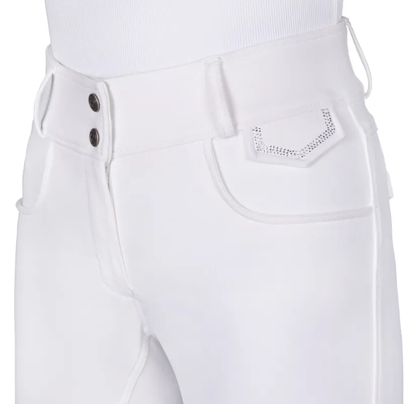 QHP Djune Ladies Full-Grip High Waisted Breeches - White-5