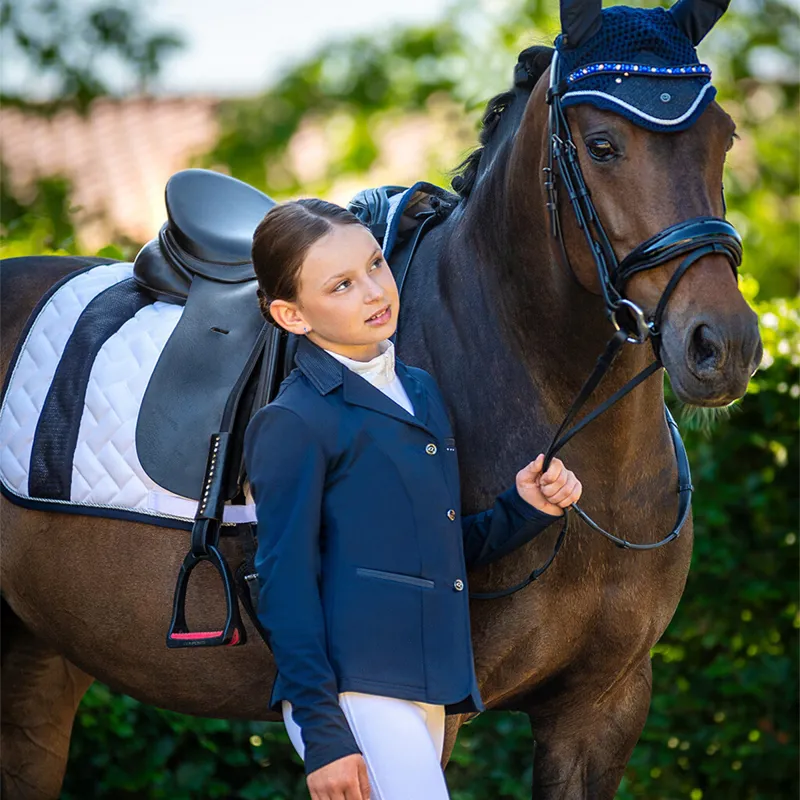 QHP Djune Junior Girls Competition Shirt - White-6