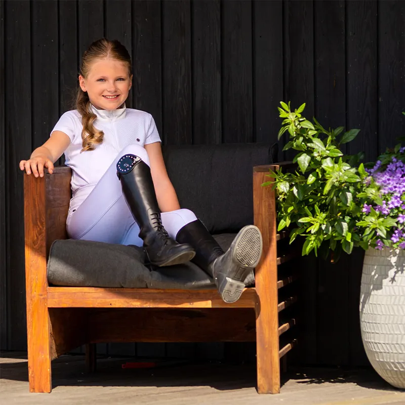 QHP Djune Junior Girls Competition Shirt - White-3