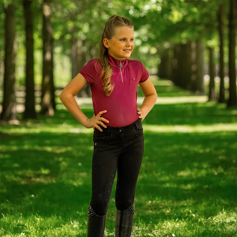 QHP Djune Junior Girls Sport Shirt - Pink-2